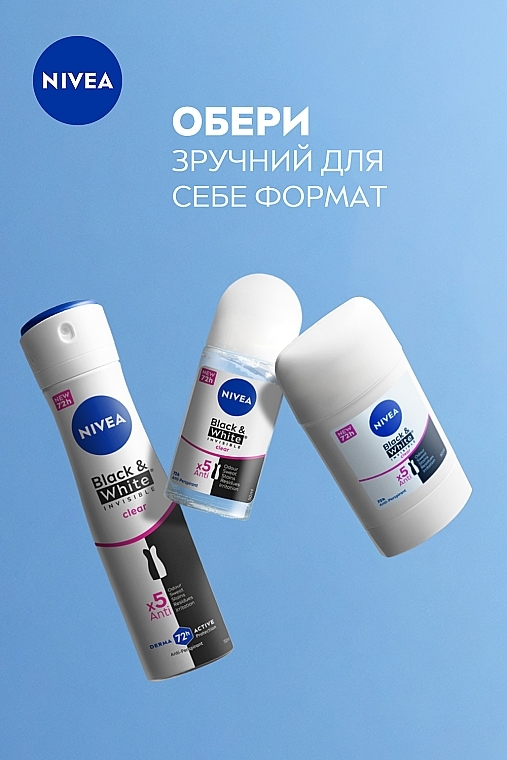 Антиперспірант "Чорне та Біле невидимий: прозорий" - NIVEA Black & White Invisible Clear Anti-Perspirant — фото N6