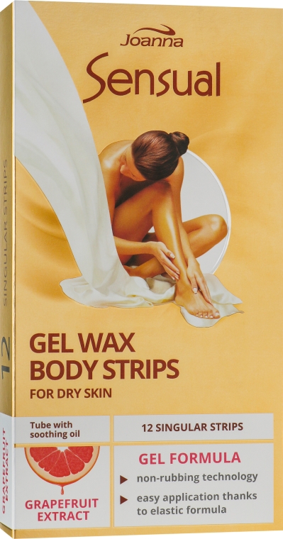 Пластырь с воском для депиляции тела с экстрактом грейпфрута - Joanna Sensual Gel Wax Body Strips