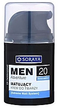 Духи, Парфюмерия, косметика Матирующий крем для лица - Soraya Men Adventure 20+