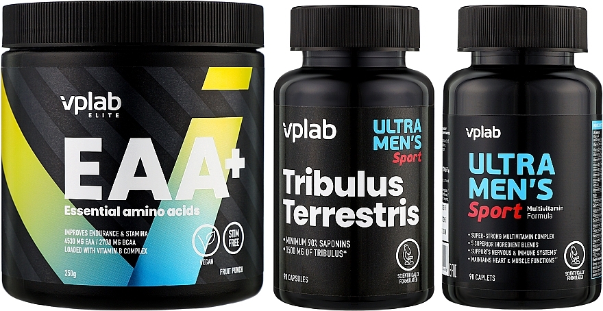 Подарочный набор для мужчин - VPlab Ultra Men's Power Box (caps/2x90pcs + amino/acid/250ml) — фото N2