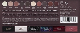 Палетка прессованных теней для век - Affect Cosmetics Naturally Matt Eyeshadow Palette — фото N3