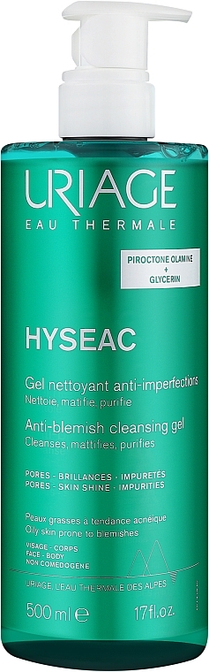 Очищающий гель для умывания - Uriage Hyseac Anti-blemish Cleansing Gel (с дозатором) — фото N1