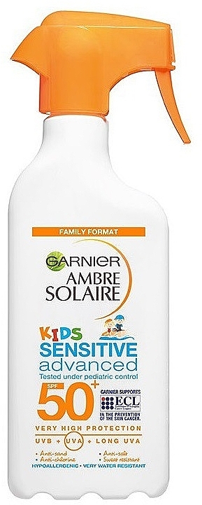 Сонцезахисний спрей для дітей - Garnier Ambre Solaire Kids Sensitive Advanced Spray SPF50 — фото N2
