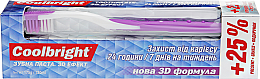 Парфумерія, косметика УЦІНКА! Набір "Захист від карієсу", фіолетовий - Coolbright 3D Effect Caries Protection 24/7 (toothpaste/130ml + toothbrush/1pcs) *