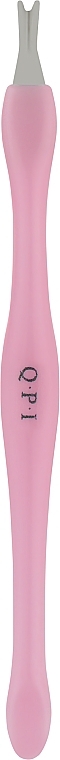 Тример для кутикули плоский, 10,8 см, рожевий - QPI — фото N1