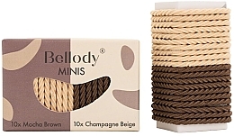 Парфумерія, косметика Резинки для волосся, коричневі та бежеві, 20 шт. - Bellody Minis Hair Ties Brown & Beige Mixed Package
