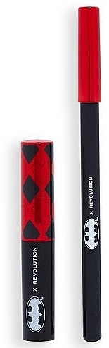 Набор - Makeup Revolution X DC Dangerous Red Harley Quinn Lip Kit (lipstick/1.5 g + lip/liner/1 g) — фото N2