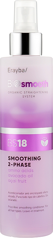 Двофазний спрей-кондиціонер для випрямлення волосся - Erayba Bio Smooth Organic Straightener Smoothing Spray BS18