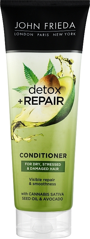 Кондиционер для восстановления и гладкости волос - John Frieda Detox & Repair Conditioner (туба) — фото N1
