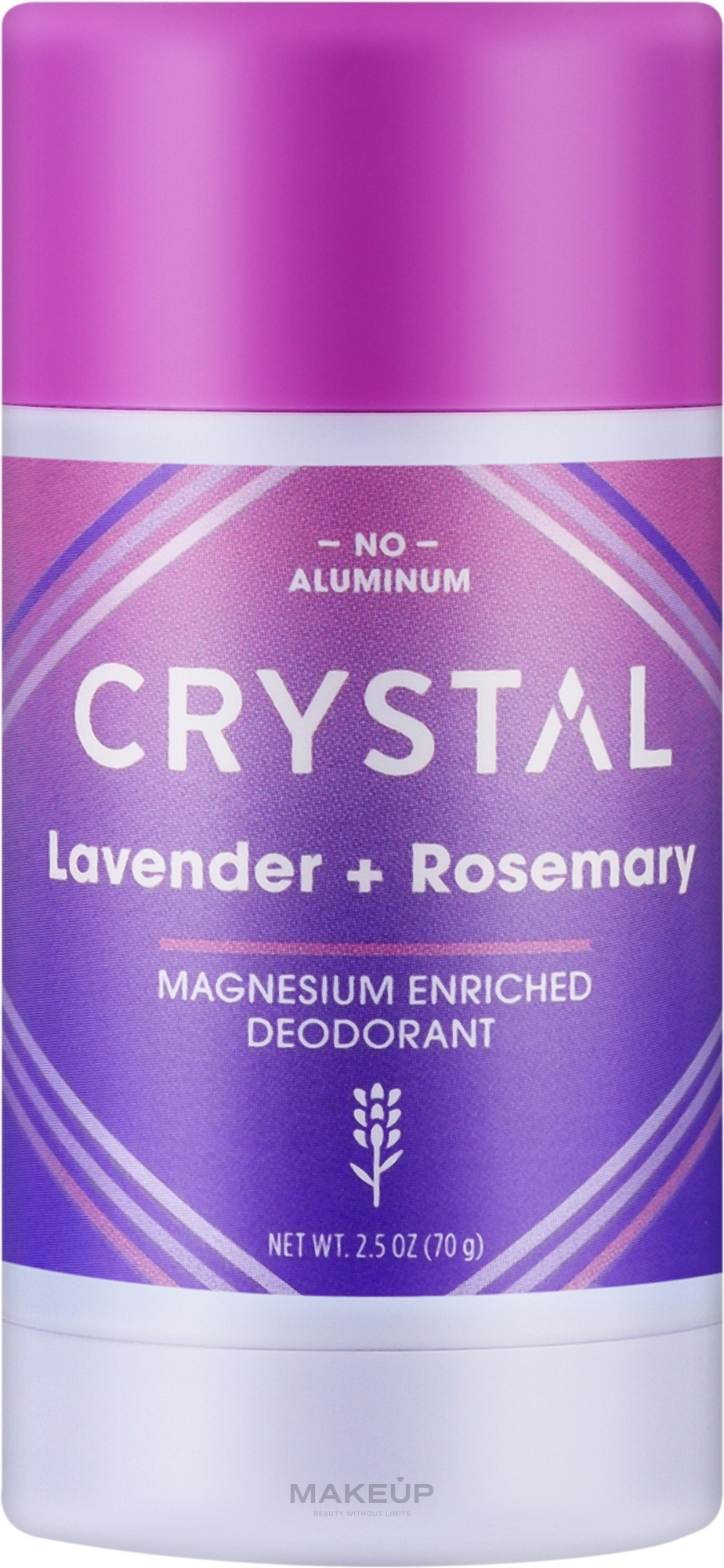 Дезодорант, обогащенный магнием "Лаванда + розмарин" - Crystal Magnesium Enriched Deodorant Lavender + Rosemary — фото 70g