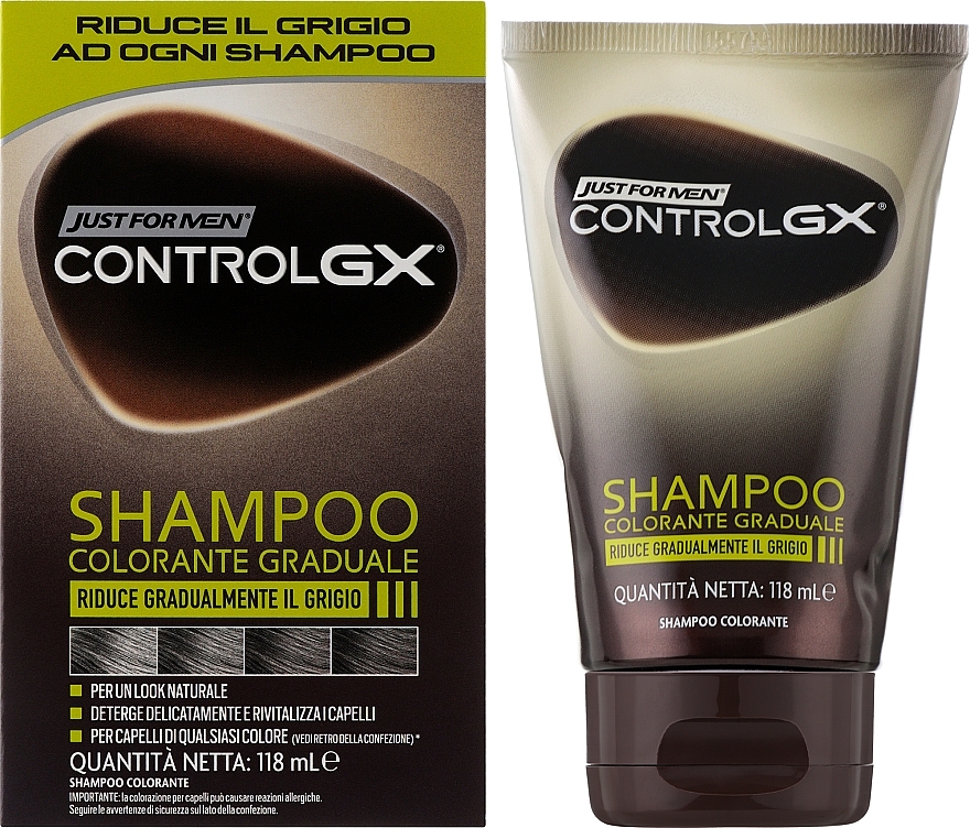 Тонувальний шампунь проти сивини - Just For Men Control Gx Grey Hair Reducing Shampoo — фото N2