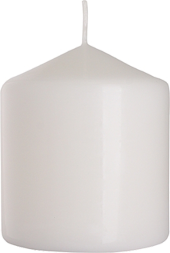 Свеча цилиндрическая 80x90 мм, белая - Bispol — фото N1