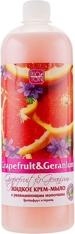 УЦЕНКА Жидкое крем-мыло "Грейпфрут и герань" - Bioton Cosmetics Active Fruits Grapefruit & Geranium Soap * — фото N3