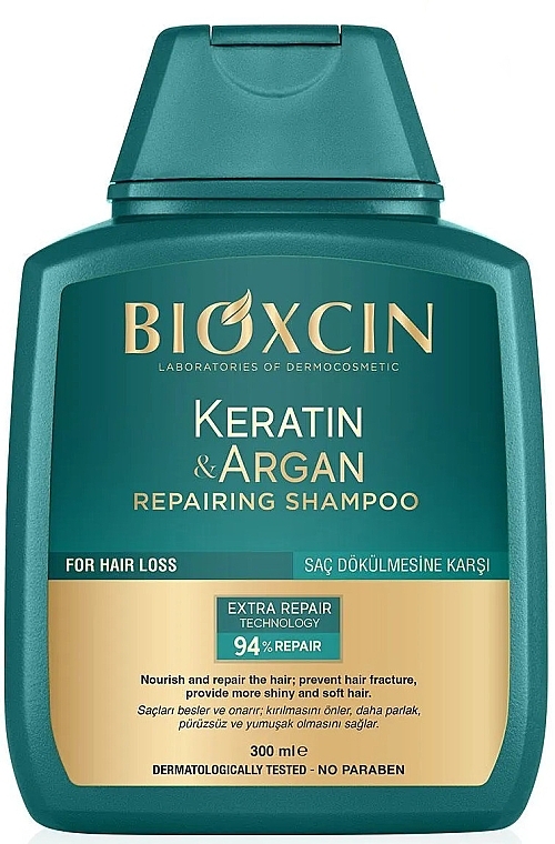 Восстанавливающий шампунь с кератином и арганой - Bioxcin Keratin & Argan Recovery Shampoo — фото N1