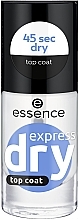Духи, Парфюмерия, косметика Быстросохнущее верхнее покрытие для ногтей - Essence Express Dry Top Coat
