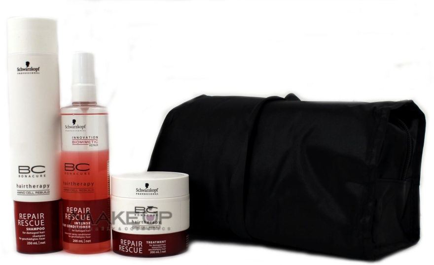 Набор - Schwarzkopf Professional BC Bonacure Repair Rescue (mask/200ml + shm/250ml + spray/cond/200ml + bag)