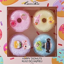 Парфумерія, косметика Набір ароматичних бомбочок для ванни - Love Skin Happy Donuts (bath bombs/4х60g)