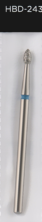 Фреза алмазная, пуля, L-4 мм, 2.1 мм, синяя - Head The Beauty Tools — фото N1