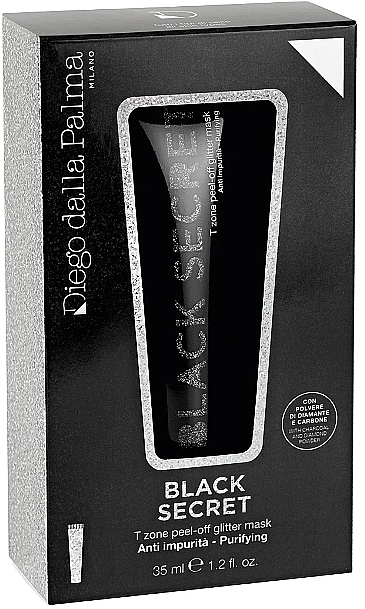 Маска с блестками отшелушивающая - Diego Dalla Palma Black Secret T-zone Peel Off Glitter Mask — фото N2