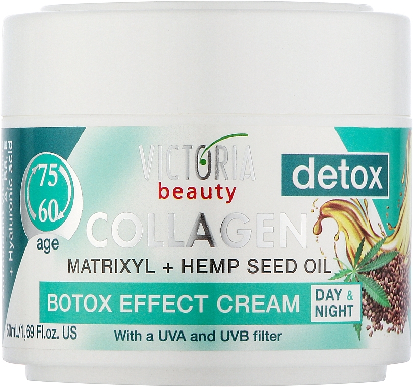 Коллагеновый крем "Ботокс с маслом конопли" - Victoria Beauty Collagen Matrixyl & Hemp Seed Oil 60-75 Age