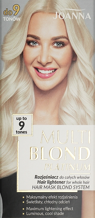 Висвітлювач для волосся - Joanna Multi Blond Platinum 9 Tones — фото N1