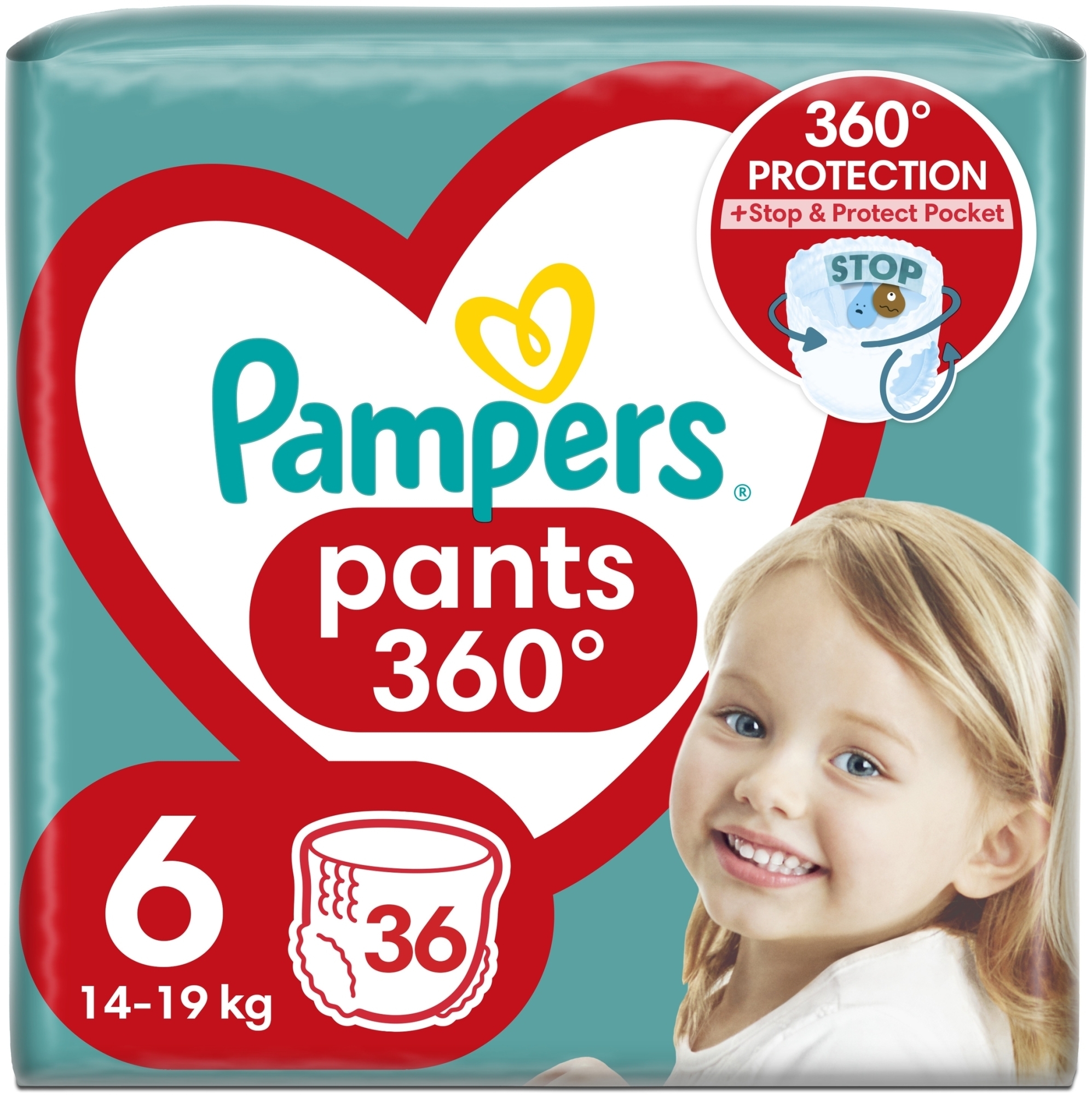 Підгузки-трусики Pants, розмір 6, 15+ кг, 36 шт. - Pampers — фото 36шт