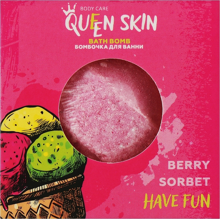 Бомбочка для ванны "Ягодный сорбет" - Queen Skin Bath Bomb Berry Sorbet — фото N2
