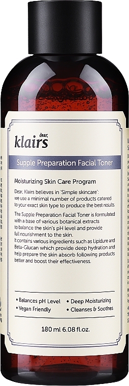 Зволожувальний тонер для обличчя - Klairs Supple Preparation Facial Toner