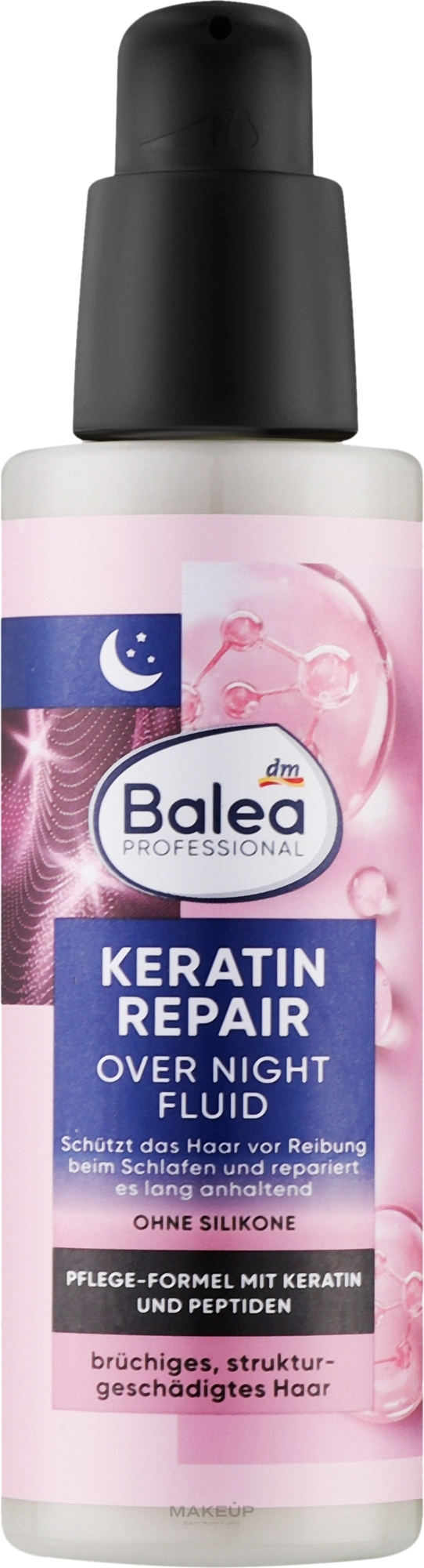 Профессиональный ночной флюид для поврежденных волос - Balea Keratin Repair Over Night — фото 100ml