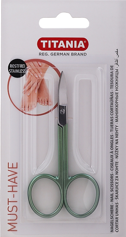 Ножницы для ногтей, зеленый - Titania Nail Scissors Green — фото N1