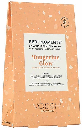 Набор для педикюра "Мандариновый блеск" - Voesh Pedi Moments Diy At-Home Spa Pedicure Kit Tangerine Glow — фото N1
