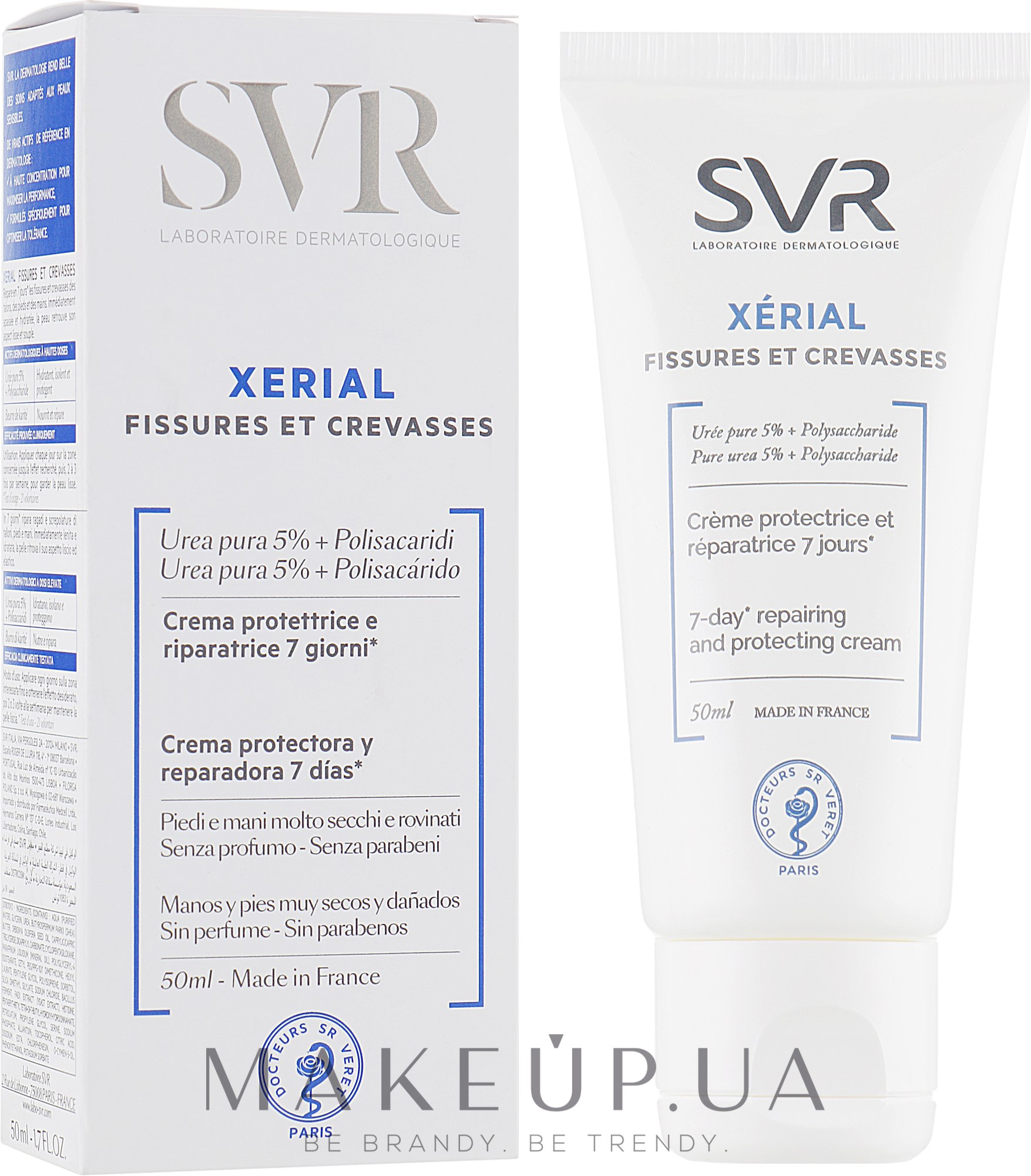 Восстанавливающий крем для рук и ног - SVR Xerial Chapped & Cracked Skin Cream — фото 50ml