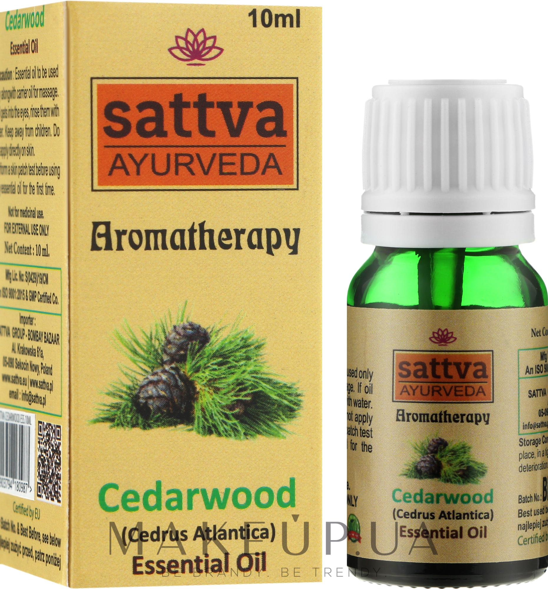 Эфирное масло "Кедр" - Sattva Ayurveda Cedarwood Essential Oil — фото 10ml