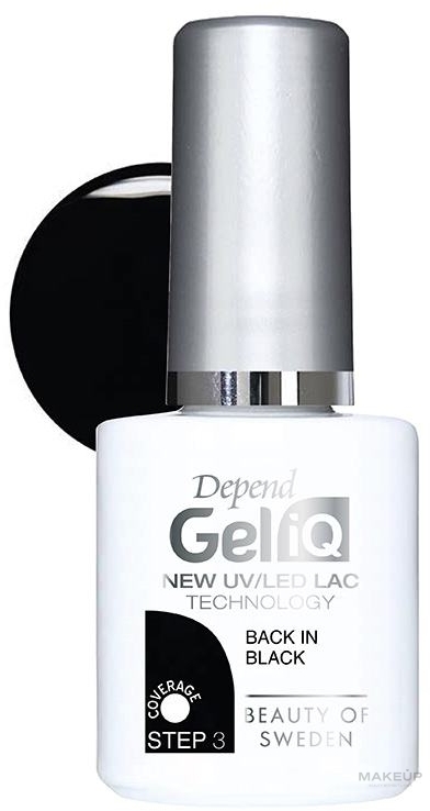 Напівперманентний лак для нігтів - Depend Gel iQ New Uv/Led Lac — фото Back In Black