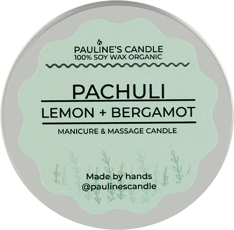 Масажна свічка - Pauline's Candle Patchouli, Lemon & Bergamot Manicure & Massage Candle