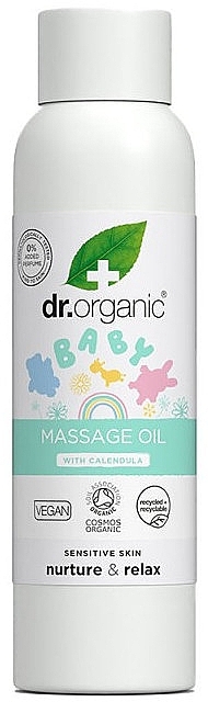 Детское масло для массажа с календулой - Dr. Organic Calendula Baby Massage Oil  — фото N1