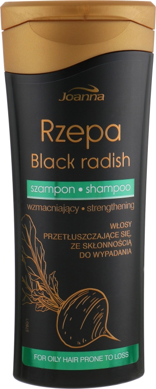 Зміцнювальний шампунь для жирного волосся - Joanna Black Radish Hair Shampoo — фото N1