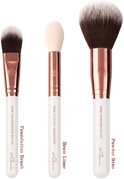 Набор кистей для макияжа, 14 шт - Luvia Cosmetics Feather White Essential Brushes Set — фото N5
