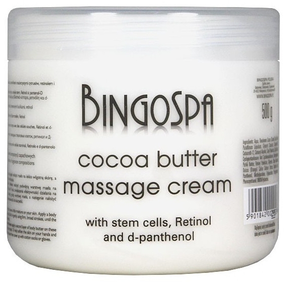 Какао-масло для тіла, зі стовбуровими клітинами, ретинолом та D-пантенолом - BingoSpa Creamy Cocoa Butter Massage — фото N1