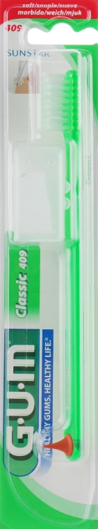 Зубна щітка "Classic 409", м'яка, зелена - G.U.M Soft Compact Toothbrush