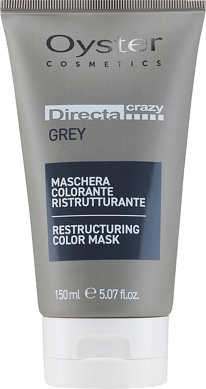 Тонирующая маска для волос - Oyster Cosmetics Directa Crazy Restructuring Color Mask Grey