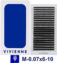 Накладные ресницы "Elite", черные, 20 линий (mix, 0.07, M, 6-10) - Vivienne — фото N1
