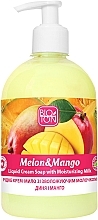 Рідке крем-мило "Диня і Манго" - Bioton Cosmetics Active Fruits Melon & Mango Soap — фото N1