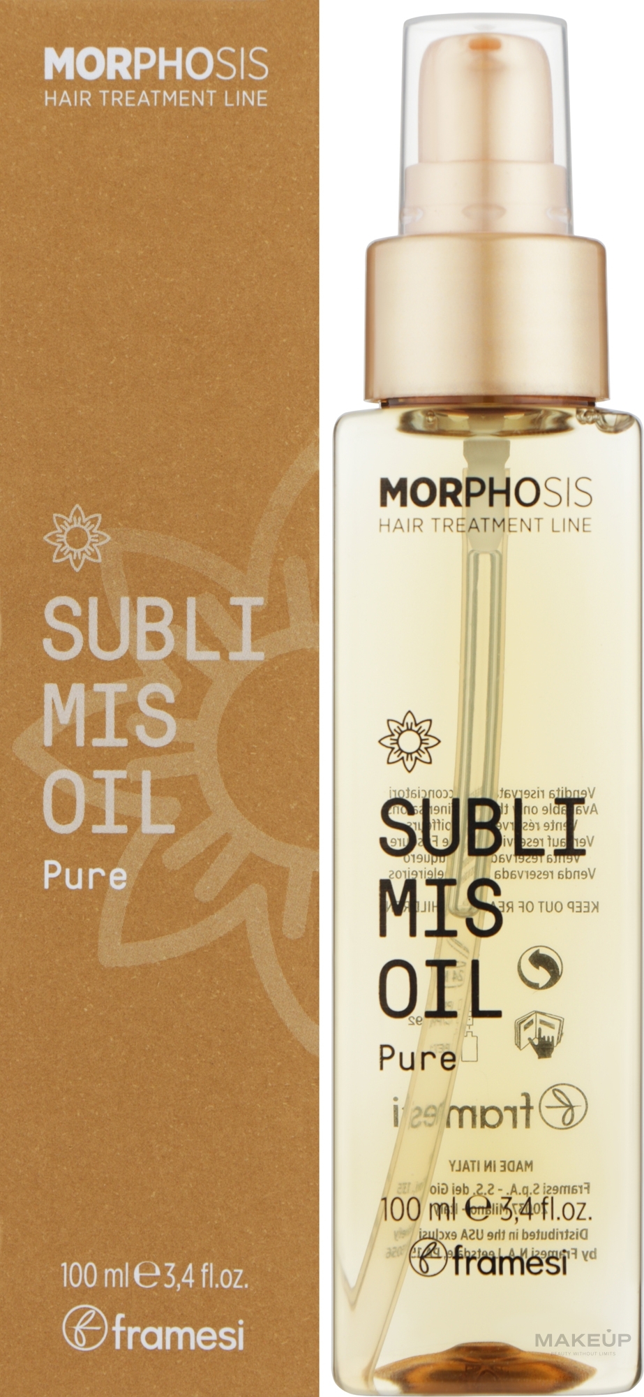 Арганова олія для волосся - Framesi Morphosis Sublimis Pure Oil — фото 100ml