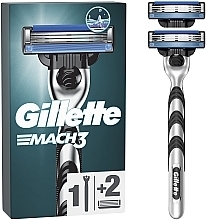 Парфумерія, косметика Бритва з 2 змінними касетами - Gillette Mach3