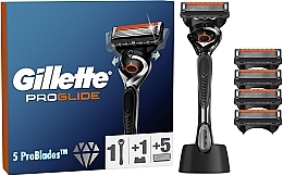 Духи, Парфюмерия, косметика Бритва с 4 сменными кассетами+подставка - Gillette Fusion ProGlide