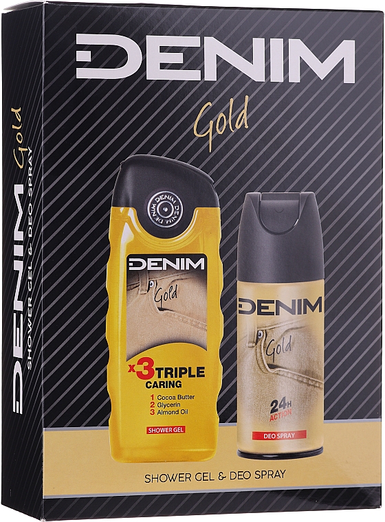Denim Gold - Набор (s/g/250ml + deo/150ml) — фото N1