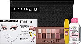 Духи, Парфюмерия, косметика Набор - Maybelline New York Minute Makeup Remover Gift Set (palette/9.6g + mascara/10.7ml + m/water/125ml)