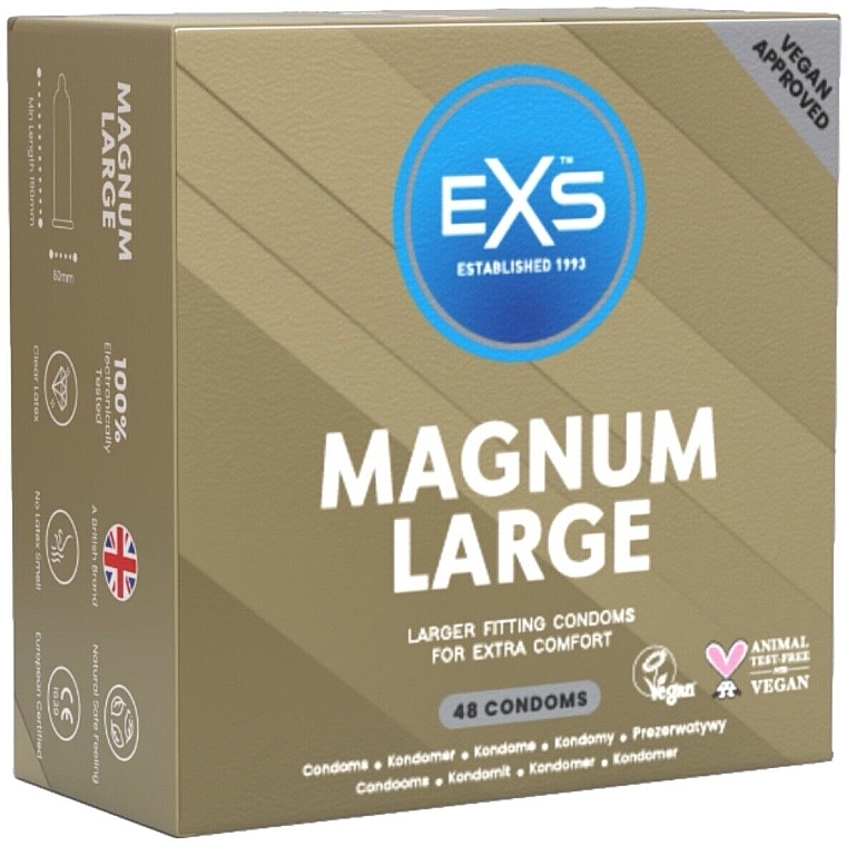 Презервативи великі XL, 48 шт. - EXS Condoms Magnum Large — фото N1