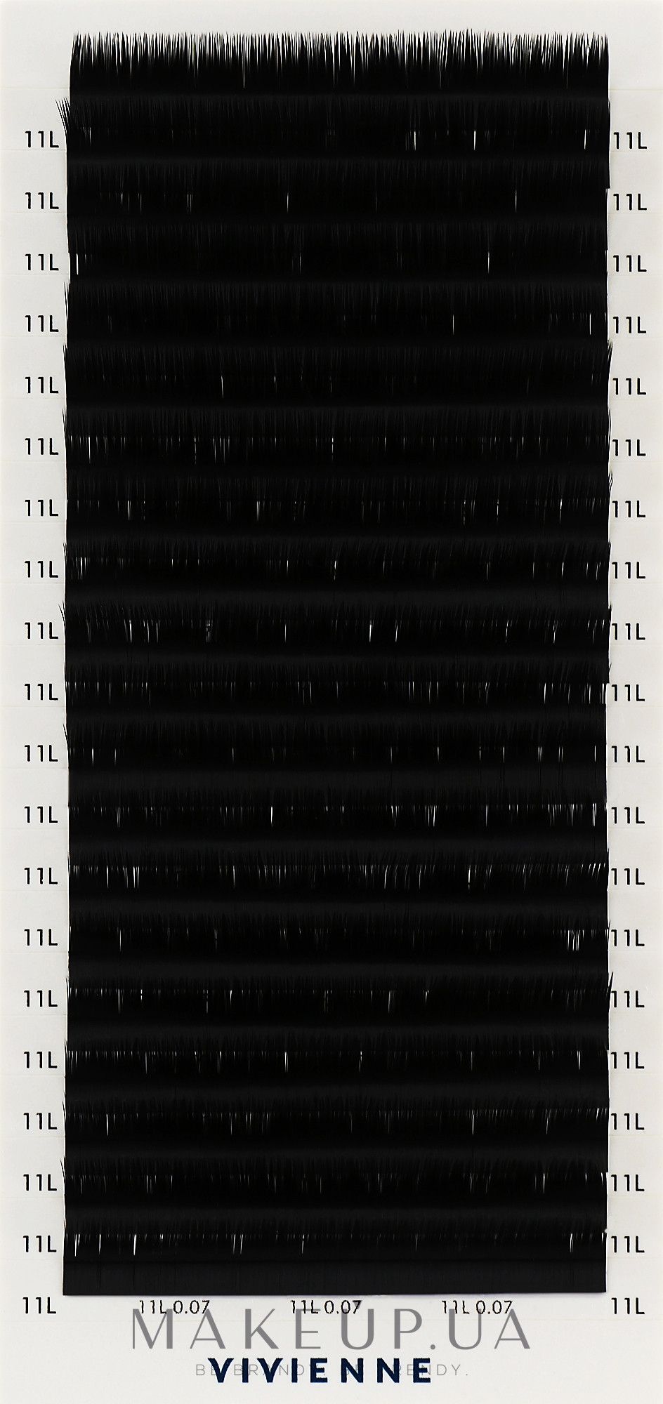 Накладні вії "Elite", чорні, 20 ліній (0,07, L, 11) - Vivienne — фото 1уп